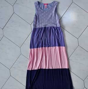 U-Knit Girls Colorblock Maxi Dress Size Large